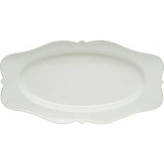 Red Vanilla Pinpoint White Oval Serving Dish