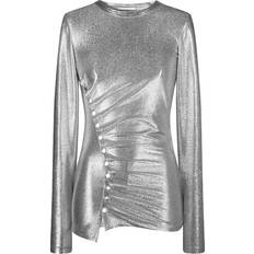 Paco Rabanne Rabanne Silver Draped Long Sleeve T-Shirt P040 Silver FR