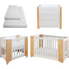 Cocoon evoluer 4 in 1 crib, cot bed, toddler bed & sofa white/natural