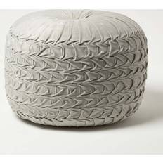 Grey Poufs Homescapes Grey Grace Pleated Pouffe