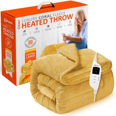 Mustard Electric Heated Throw 130cmx200cm