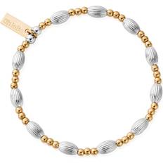 ChloBo Corrugated Oval Bracelet - Gold/Silver