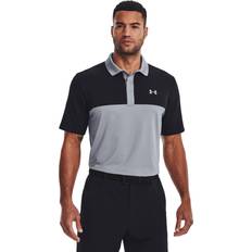 Sportswear Garment - Unisex Polo Shirts Under Armour Mens Perf 3.0 Color Block Polo Steel/Black