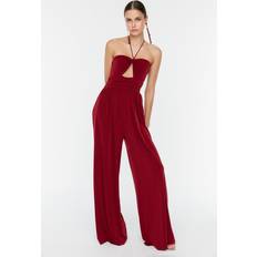 Red Jumpsuits & Overalls Trendyol Collection Damen Einfarbiger Strick Overalls, burgunderfarben, 62