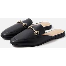 Accessorize Backless Metal Bar Loafer, Black, 37, Women Black