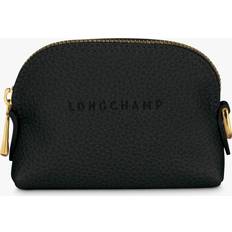 Longchamp Le Foulonné Leather Coin Purse - Black/Gold