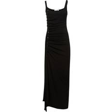 Paco Rabanne Black Gathered Maxi Dress FR