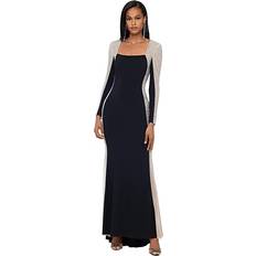 Xscape Embellished Colorblocked Gown Black/Nude/Silver Black/Nude/Silver