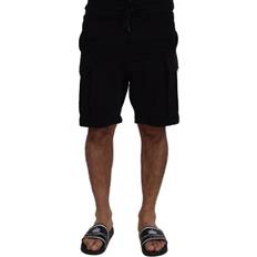 Men - XXXS Shorts Dolce & Gabbana Black Cotton Bermuda Cargo Shorts IT48