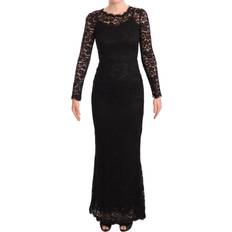 Men - XXXS Dresses Dolce & Gabbana Black Cotton Lace Mermaid Long Sleeves Dress IT38