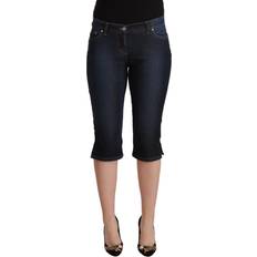 Gianfranco Ferre GF Ferre Blue Cotton Stretch Low Waist Slim Capri Denim Jeans IT42