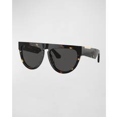 Burberry Whole Frame - Women Sunglasses Burberry Flat-Top Acetate & Plastic Aviator DK HAVANA