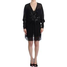 Roberto Cavalli Cavalli Black long sleeve silk dress IT40