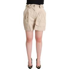 Women - XXXS Shorts Dolce & Gabbana Beige Cotton High Waist Trouser Cargo Shorts IT42