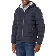 Tommy Hilfiger Men's Sherpa Lined Hooded Quilted Puffer Jacket Midnight Midnight