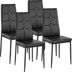 tectake Julien Cappuccino Black Kitchen Chair 97cm 4pcs