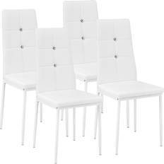 tectake Julien Cappuccino White Kitchen Chair 97cm 4pcs