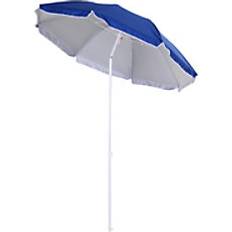 Steel Parasols OutSunny 1.7m 2m Tilted Steel Frame Beach Parasol Blue