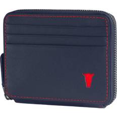 Torro Leather Zipped Coin Purse with Card Holder - Navy