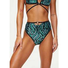 Gold Bikini Bottoms Ann Summers Gold Coast High Waisted Bikini Bottom Sequin, 12, Green