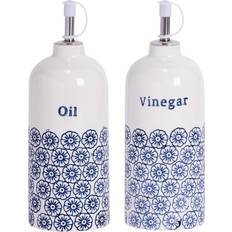 Porcelain Oil- & Vinegar Dispensers Nicola Spring 2 Hand-Printed Pourer Bottles Oil- & Vinegar Dispenser