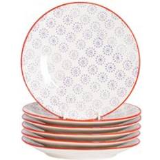 Red Dessert Plates Nicola Spring 18cm Hand-Printed Side Dessert Plate