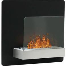 ScandiFlames Elegant Black Wall-mounted Fireplace Black