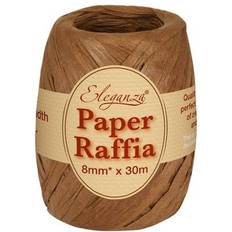 Eleganza paper raffia 30m 98ft roll chocolate