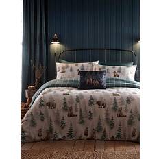 Dreams & Drapes Bear Walks Brushed Duvet Cover Turquoise