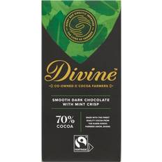 Divine 70% Dark Chocolate With Mint Crisp, 90g