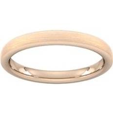 Goldsmiths 2.5mm Flat Court Heavy Polished Chamfered Edges With Matt Centre Wedding Ring In Carat Rose Ring