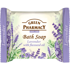 Green Pharmacy Soap lavender & flaxseed oil for face body gently cleansing pack 100g