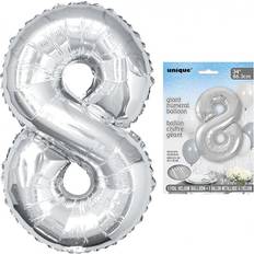 Birthdays Number Balloons Unique Party 8 Silver Giant Numeral Balloon