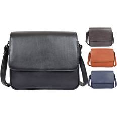 A1 Fashion Goods Womens Leather Crossbody Bag Work Casual Classic Messenger Organiser Esme Black