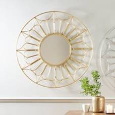 Pacific Lifestyle Gold Metal Cane Effect Frame Wall Mirror