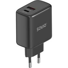 Savio Wandladegerät 30 W Quick Charge, Power Delivery 3.0, LA-06 30 W USB Ladegerät, Schwarz