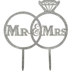 Yolli Mr & Mrs Diamond Wedding Rings Topper Cake Decoration