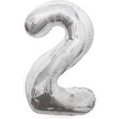 Foil Balloons Unique Party 2 Silver 34" Numeral Balloon