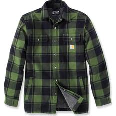 Carhartt Relaxed Fit Flannel Sherpa Lined Shirt - Chive