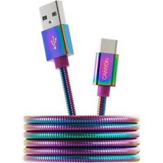 Canyon usb a usb-c metallic rainbow sync charge cable, 1.2m