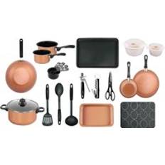 Cast Iron Hob Cookware Gr8 Home Student Kitchen Starter Kit Cookware Set with lid 21 Parts