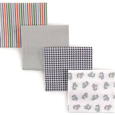 Luvable Friends Unisex Baby Cotton Flannel Receiving Blankets, Dog 4-Pack, One Size