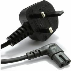 Kenable Power Cord UK Plug to Right Angle Figure 8 Fig of 8 Lead C7 1.8m