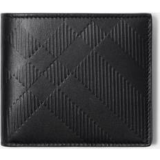 Burberry Leather Check Billfold Wallet - Black - Black one-size