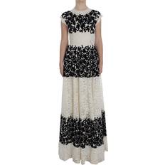 Long Dresses - XXXS Dolce & Gabbana Floral Lace Ricamo Long Ball Maxi Dress IT36