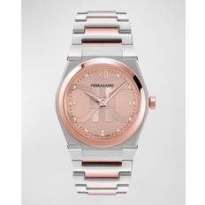 Ferragamo 40mm Vega Holiday Capsule with Bracelet Strap, Two Tone Rose Gold