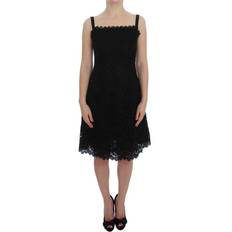 Men - XXXS Dresses Dolce & Gabbana Black Floral Lace Shift Knee Length Dress IT40