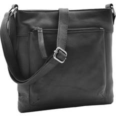 A1 Fashion Goods Womens Genuine Soft Leather Crossbody Messenger Casual Bag Ida Black