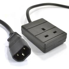 Pro Elec c14 plug to 13a socket black 0.5m cable male to uk mains female