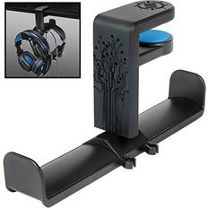 Enhance dual headphone holder clip-on desk holder